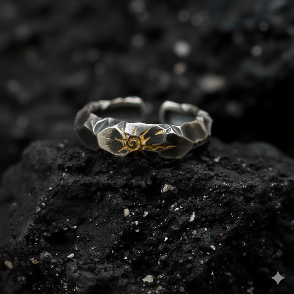 Oxidised Warrior Ring Flexi Size | Copper– For Men | Includes: Ring