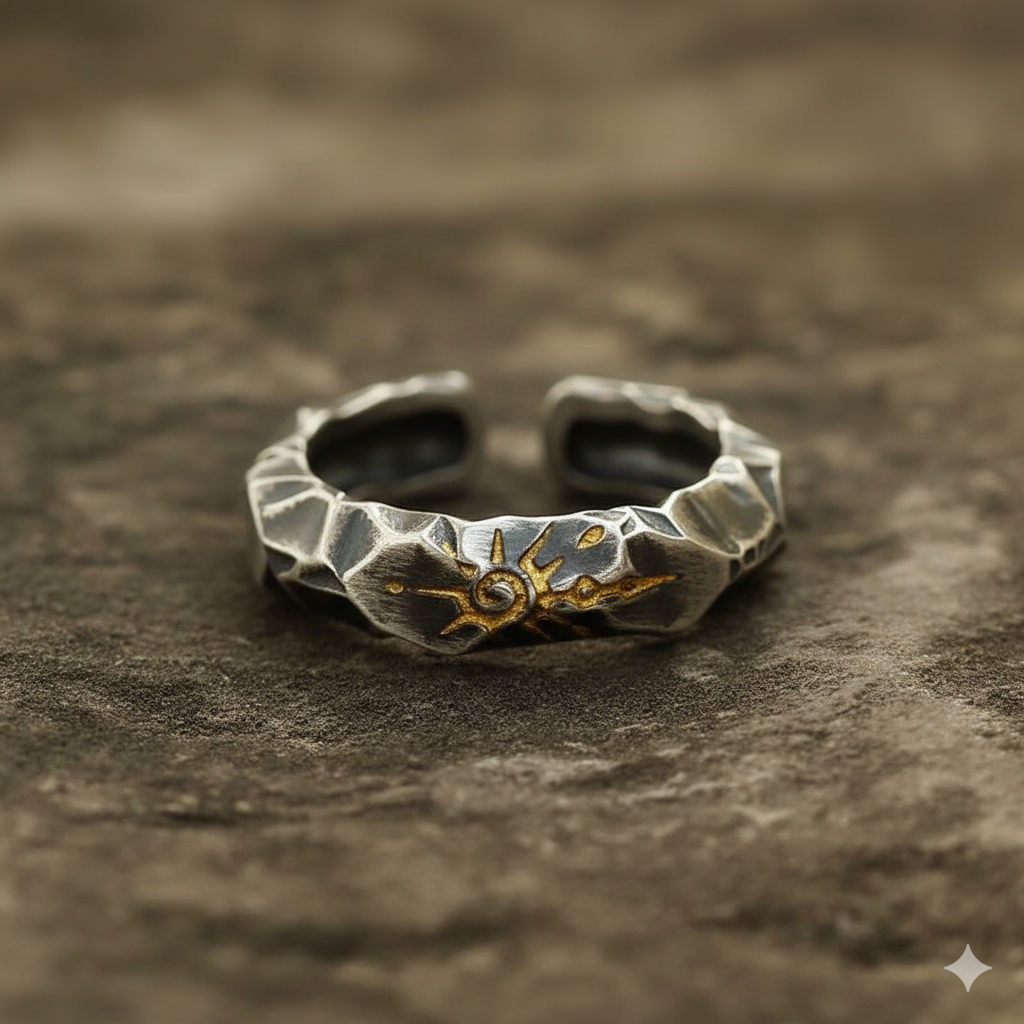 Oxidised Warrior Ring Flexi Size | Copper– For Men | Includes: Ring
