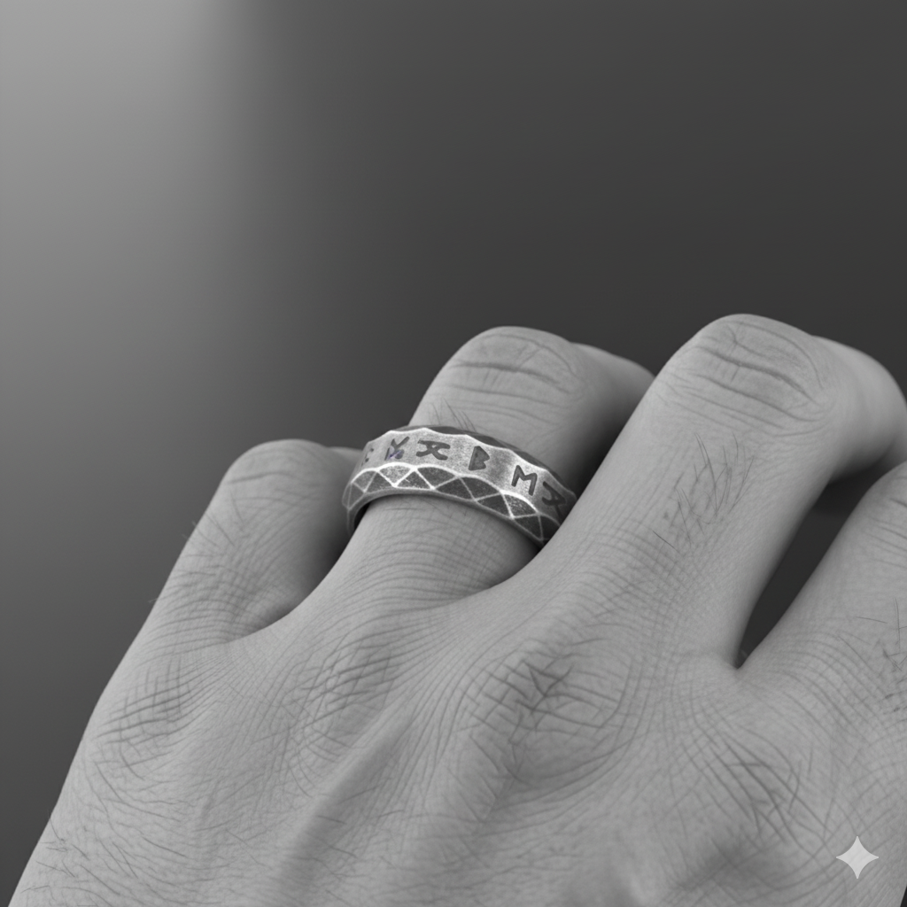 Oxidised Viking Saga Ring | Stainless Steel– For Men | Includes: Ring