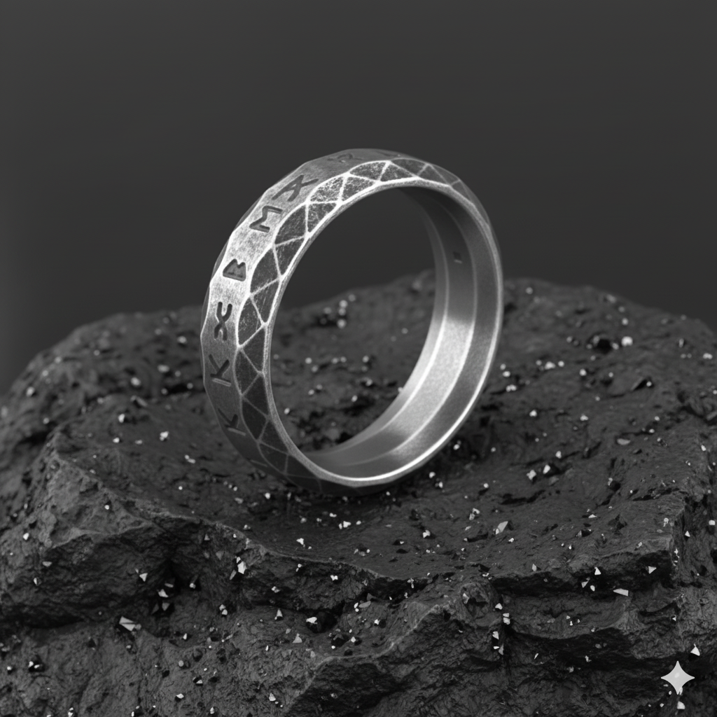 Oxidised Viking Saga Ring | Stainless Steel– For Men | Includes: Ring