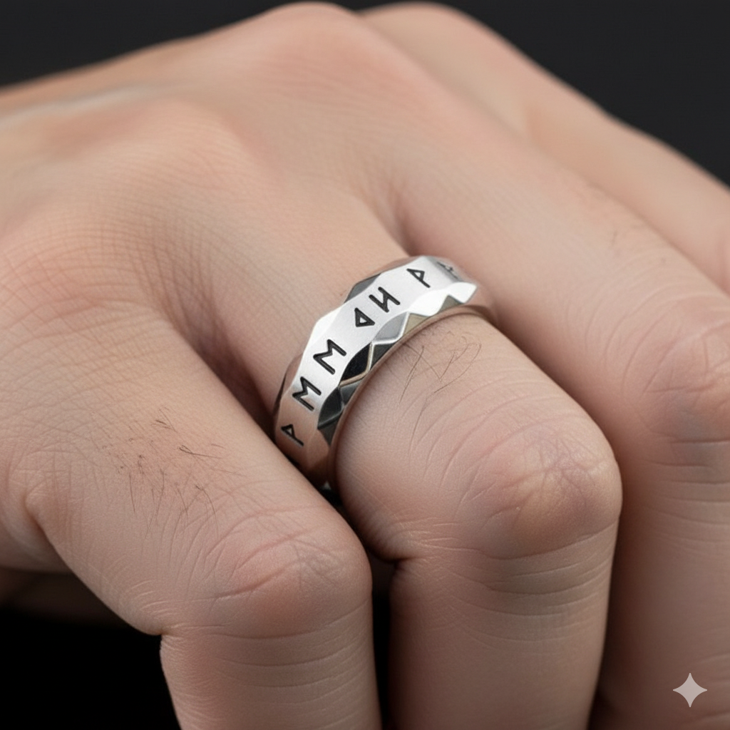 Titanium Viking Saga Ring | Stainless Steel– For Men | Includes: Ring