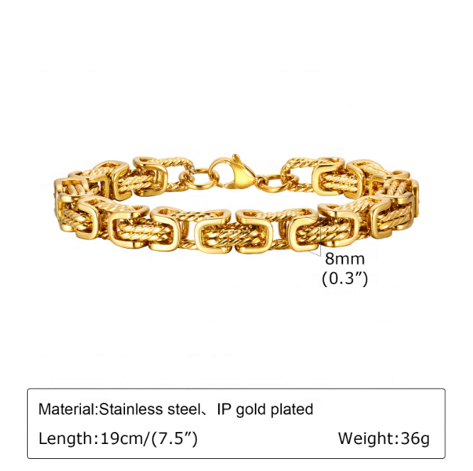 Funky Golden Rope Bracelet | Stainless Steel - For Men | Includes: Bracelet