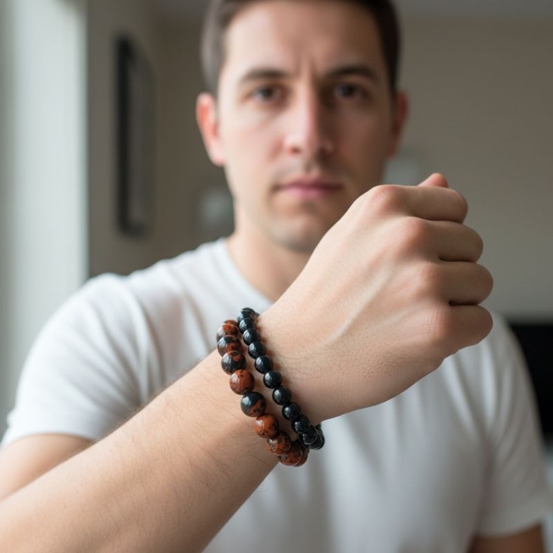 Grace Stacked Bracelets | Gold Swan Stone - For Unisex | Includes: Bracelets (Set of 2)