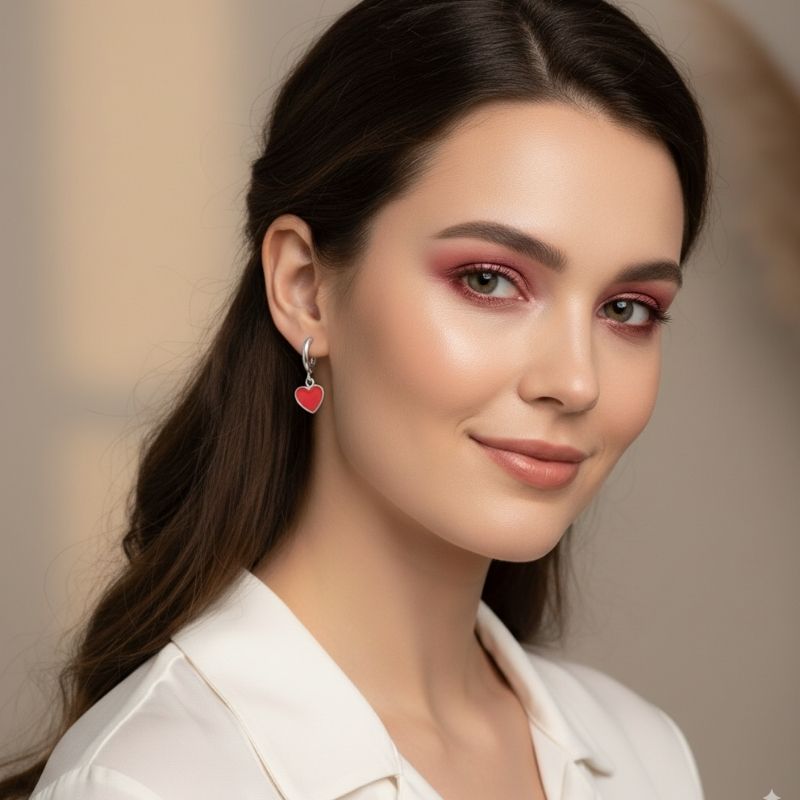 Graceful Heart Earrings | 925 Silver - For Women | Includes: Earrings