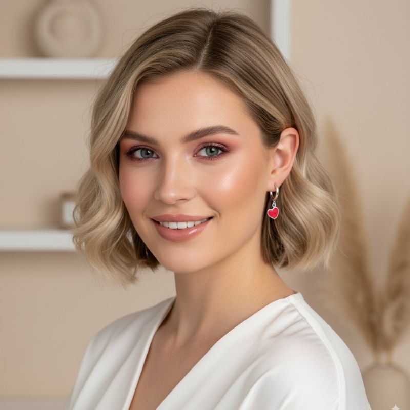 Graceful Heart Earrings | 925 Silver - For Women | Includes: Earrings