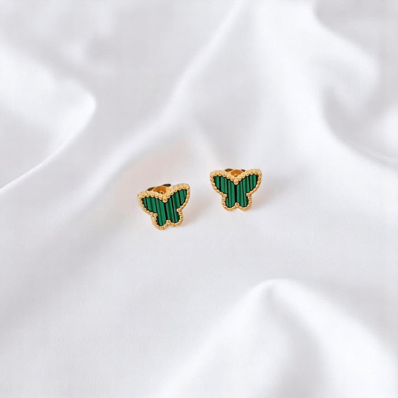Elegant Butterfly Set | PVD 18K Gold Plated, Water Proof - For Women | Includes: Necklace, Bracelet, Earrings