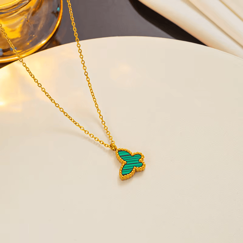 Elegant Butterfly Set | PVD 18K Gold Plated, Water Proof - For Women | Includes: Necklace, Bracelet, Earrings