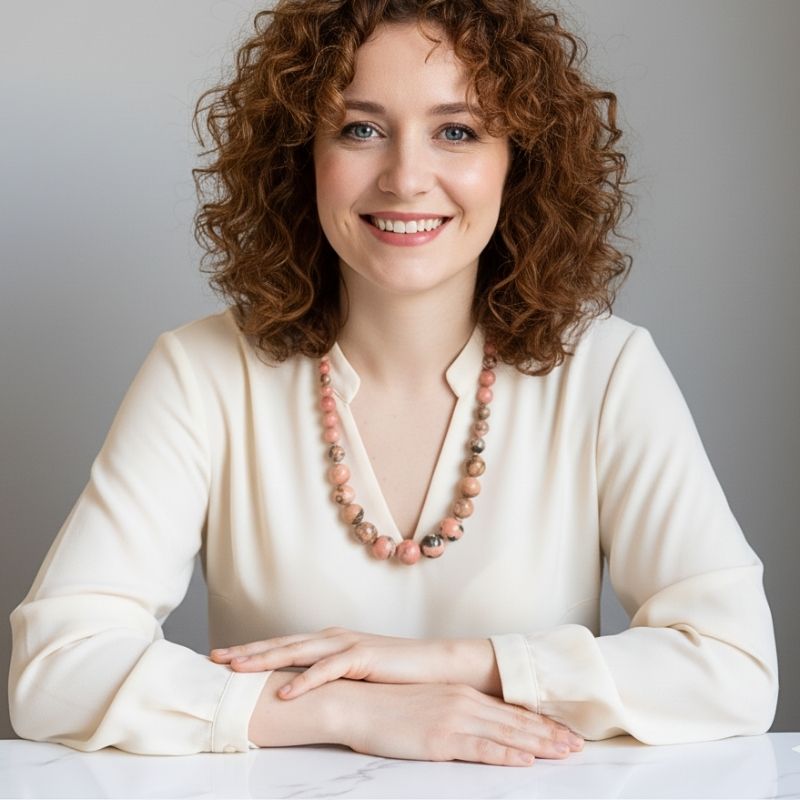 Heart Harmony Necklace | Rhodonite Stone - For Women | Includes: Necklace