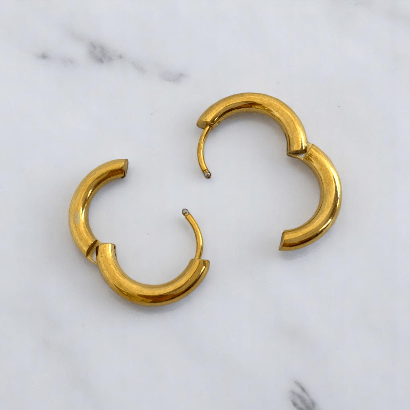 Rosy Bloom Hoop Earrings | Cherry Quartz Stone & 18K PVD Gold Plated - For Women | Includes: Earrings
