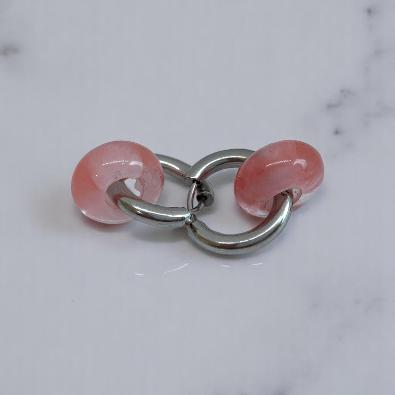 Petal Shine Earrings | Cherry Quartz Stone & Silver PVD Plated - For Women | Includes: Earrings