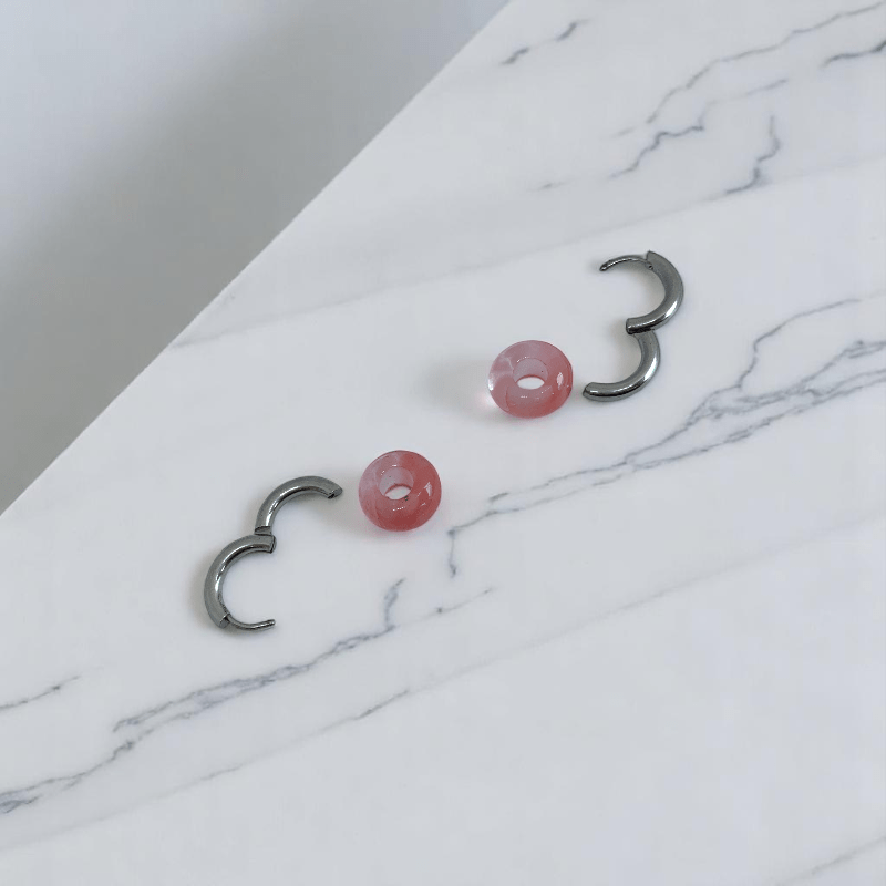 Petal Shine Earrings | Cherry Quartz Stone & Silver PVD Plated - For Women | Includes: Earrings