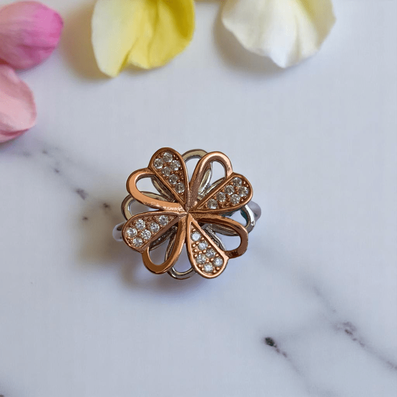 Daisy Dream Ring | 925 Silver & Rose Gold plating - For Women | Includes: Ring