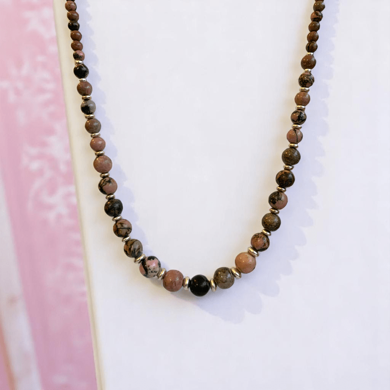 Love & Harmony Set | Rhodonite Stone - For Women | Includes: Necklace, Bracelet