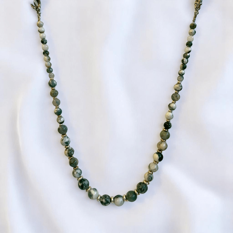 Earth Essence Set | Tree Agate Stone - For Women | Includes: Necklace, Bracelet