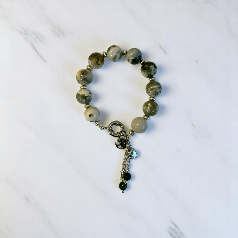 Earth Essence Set | Tree Agate Stone - For Women | Includes: Necklace, Bracelet