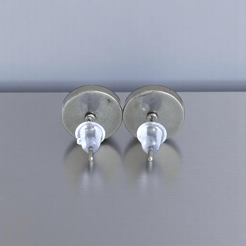 Serene Glow Studs | Green Jade Stone & Silver PVD Plated - For Women | Includes: Earrings