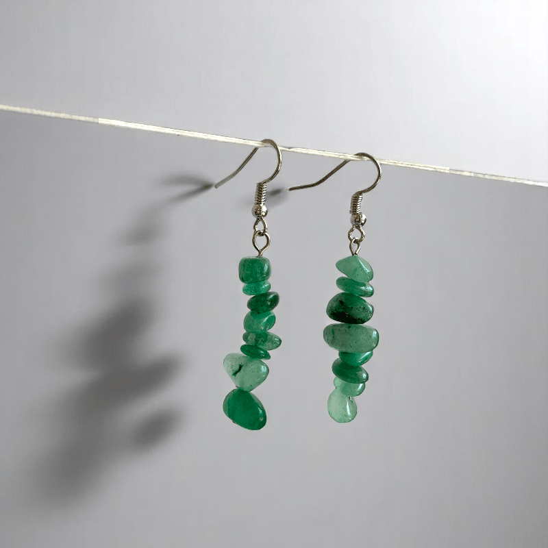Lucky Aventurine Earrings | Aventurine Stone, Stainless Steel - For Women | Includes: Earrings