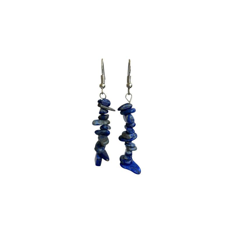 Midnight Shine Earrings | Silver PVD Plated & Lapis Lazuli Chip - For Women | Includes: Earrings