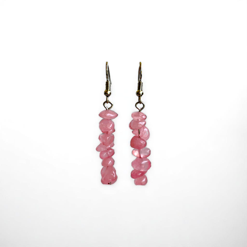 Soft Radiance Earrings | Silver PVD Plated & Rose Quartz Chip - For Women | Includes: Earrings