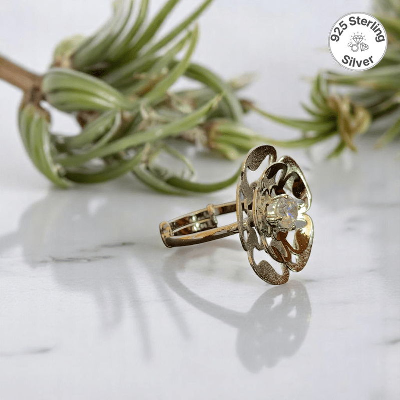 Petal Grace Ring | 925 Silver & Zircon - For Women | Includes: Ring