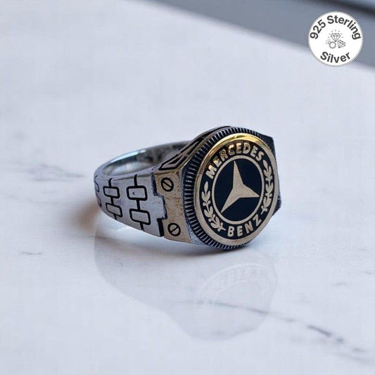Bold Mercedes Ring | 925 Silver - For Men | Includes: Ring