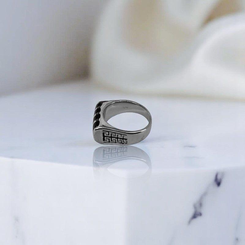 Regal Stripe Ring | 925 Silver - For Men | Includes: Ring