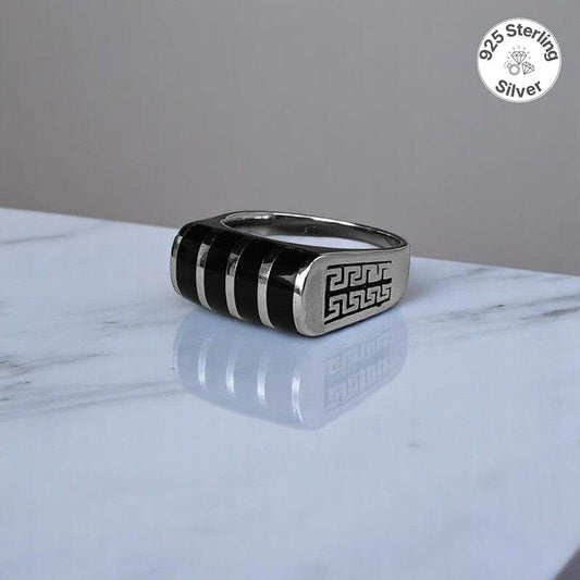 Regal Stripe Ring | 925 Silver - For Men | Includes: Ring