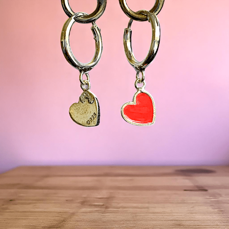 Graceful Heart Earrings | 925 Silver - For Women | Includes: Earrings