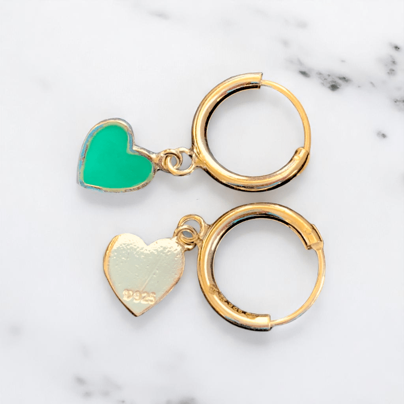 Delicate Heart Earrings | 925 Silver - For Women | Includes: Earrings