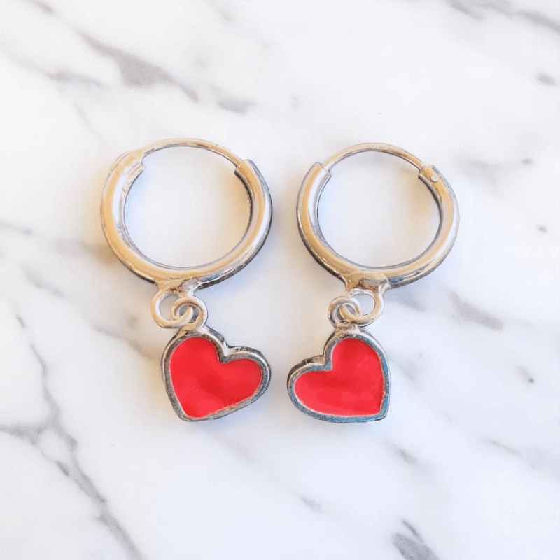 Graceful Heart Earrings | 925 Silver - For Women | Includes: Earrings