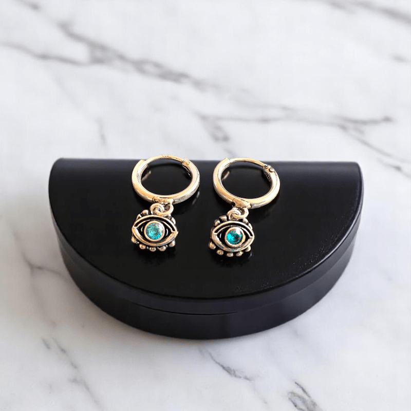 Classic Evil Eye Earrings | 925 Silver - For Women | Includes: Earrings
