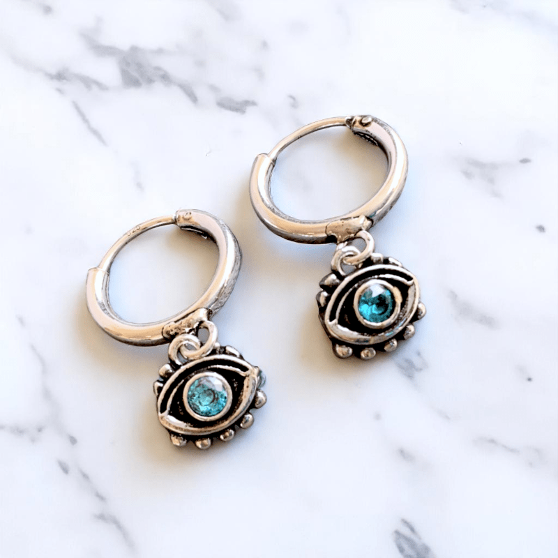 Classic Evil Eye Earrings | 925 Silver - For Women | Includes: Earrings