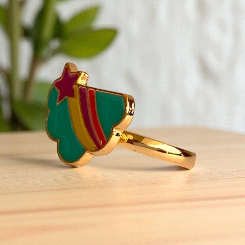 Cloud & Star Ring | Gold Plated Adjustable - For Girls | Includes: Ring