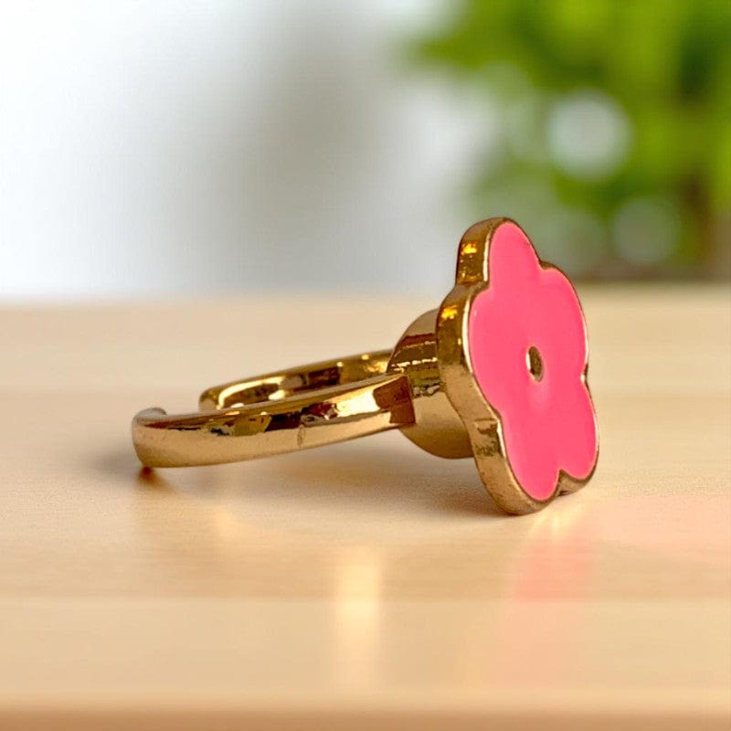 Spinning Floral Adjustable Ring | 18K PVD Gold Plated - For Women | Includes: Ring