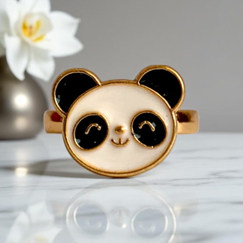 Spinning Panda Ring | 18K PVD Gold Plated - For Women | Includes: Ring