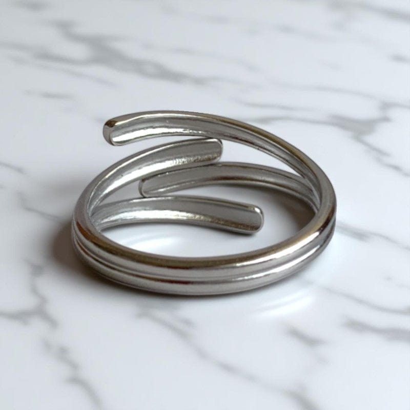Funky Duo Adjustable Rings | PVD Silver plated - For Women | Includes: Rings (Set of 2)