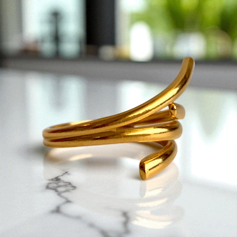 Funky Loop Adjustable Rings | 18K PVD Gold plated - For Women | Includes: Rings (Set of 2)