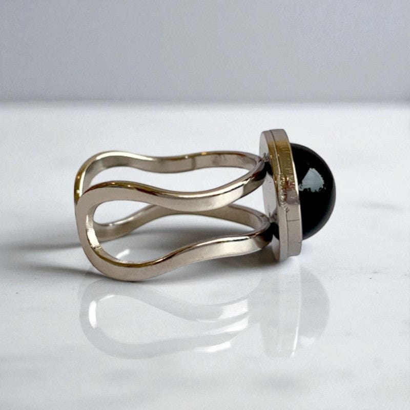 Protection Adjustable Ring | Black Obsidian - For Unisex | Includes: Ring