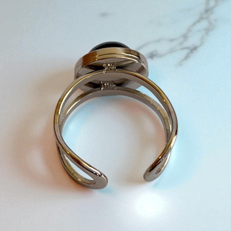 Protection Adjustable Ring | Black Obsidian - For Unisex | Includes: Ring