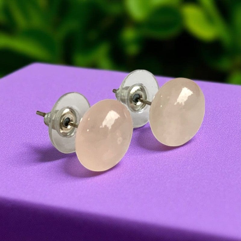 Love Quartz Stud Earrings | Rose Quartz - For Women | Includes: Earrings