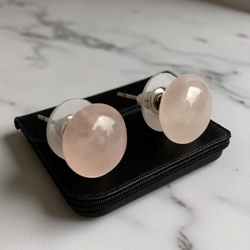 Love Quartz Stud Earrings | Rose Quartz - For Women | Includes: Earrings