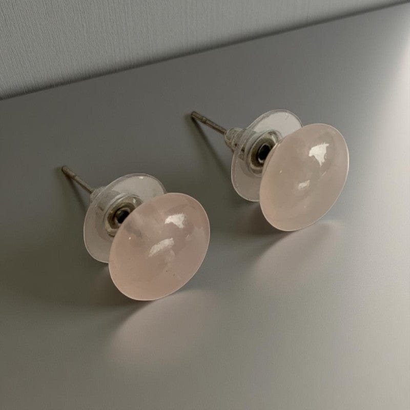 Love Quartz Stud Earrings | Rose Quartz - For Women | Includes: Earrings