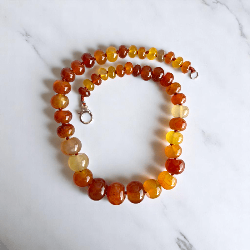 Sunny Summer Necklace | Carnelian Stone - For Women | Includes: Necklace