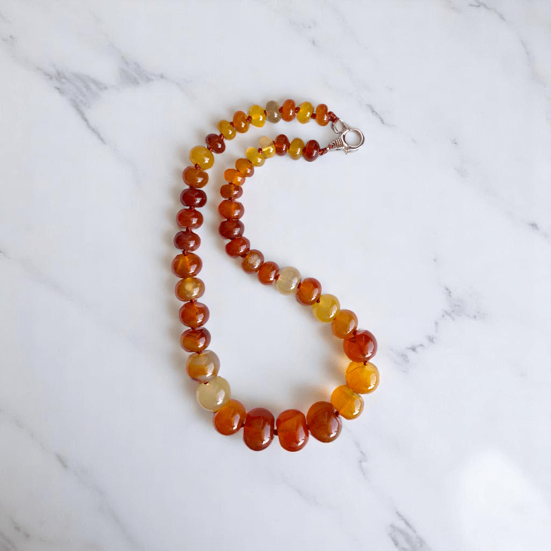 Sunny Summer Necklace | Carnelian Stone - For Women | Includes: Necklace
