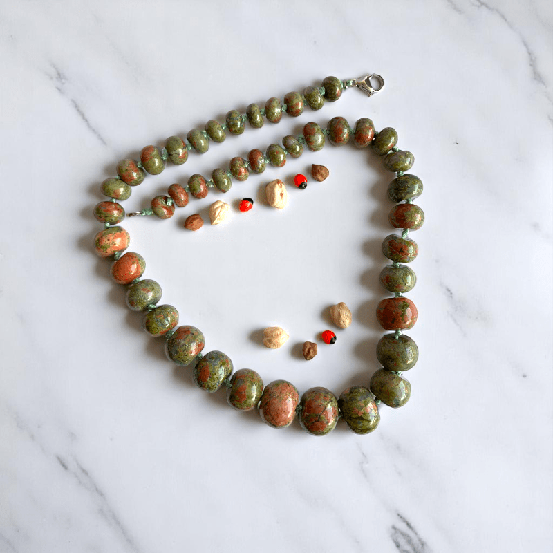 Serene Fusion Necklace | Unakite Stone - For Women | Includes: Necklace
