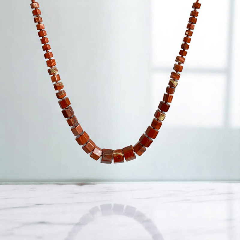 Crimson Root Necklace | Red Jasper Stone - For Women | Includes: Necklace