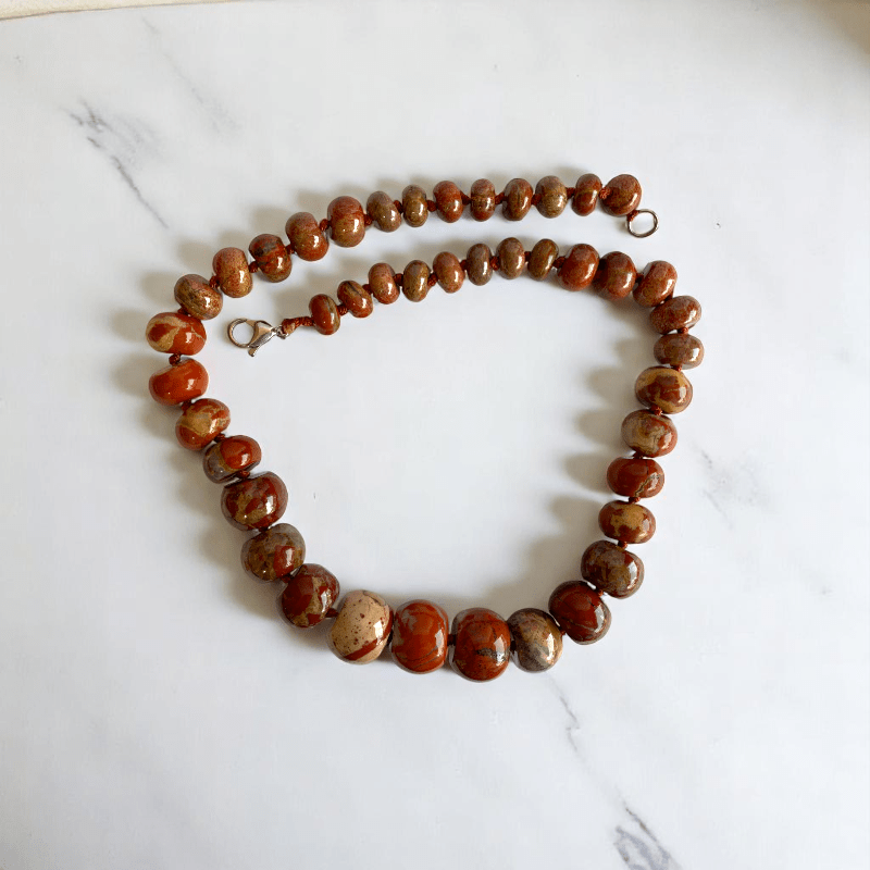 Terra Flame Necklace | Red Jasper Stone - For Women | Includes: Necklace