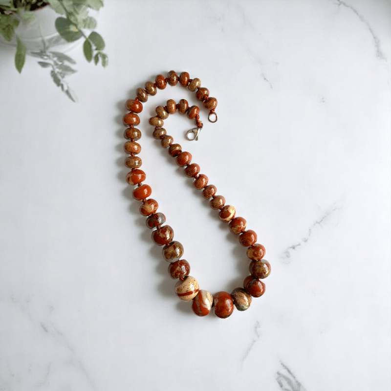 Terra Flame Necklace | Red Jasper Stone - For Women | Includes: Necklace