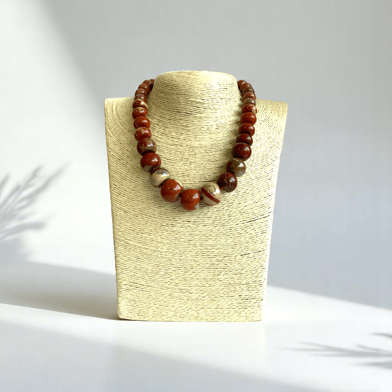 Terra Flame Necklace | Red Jasper Stone - For Women | Includes: Necklace