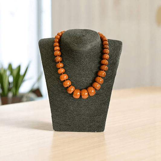 Solar Glow Necklace | Oblate Red Sunstone - For Women | Includes: Necklace